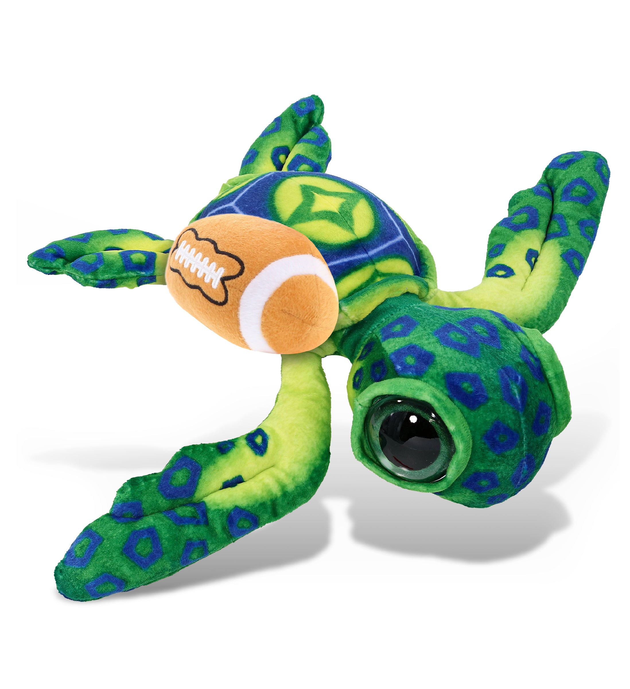 WILD COLLECTION PLUSH - GREEN SEA TURTLE 10" WITH FOOTBALL PLUSH