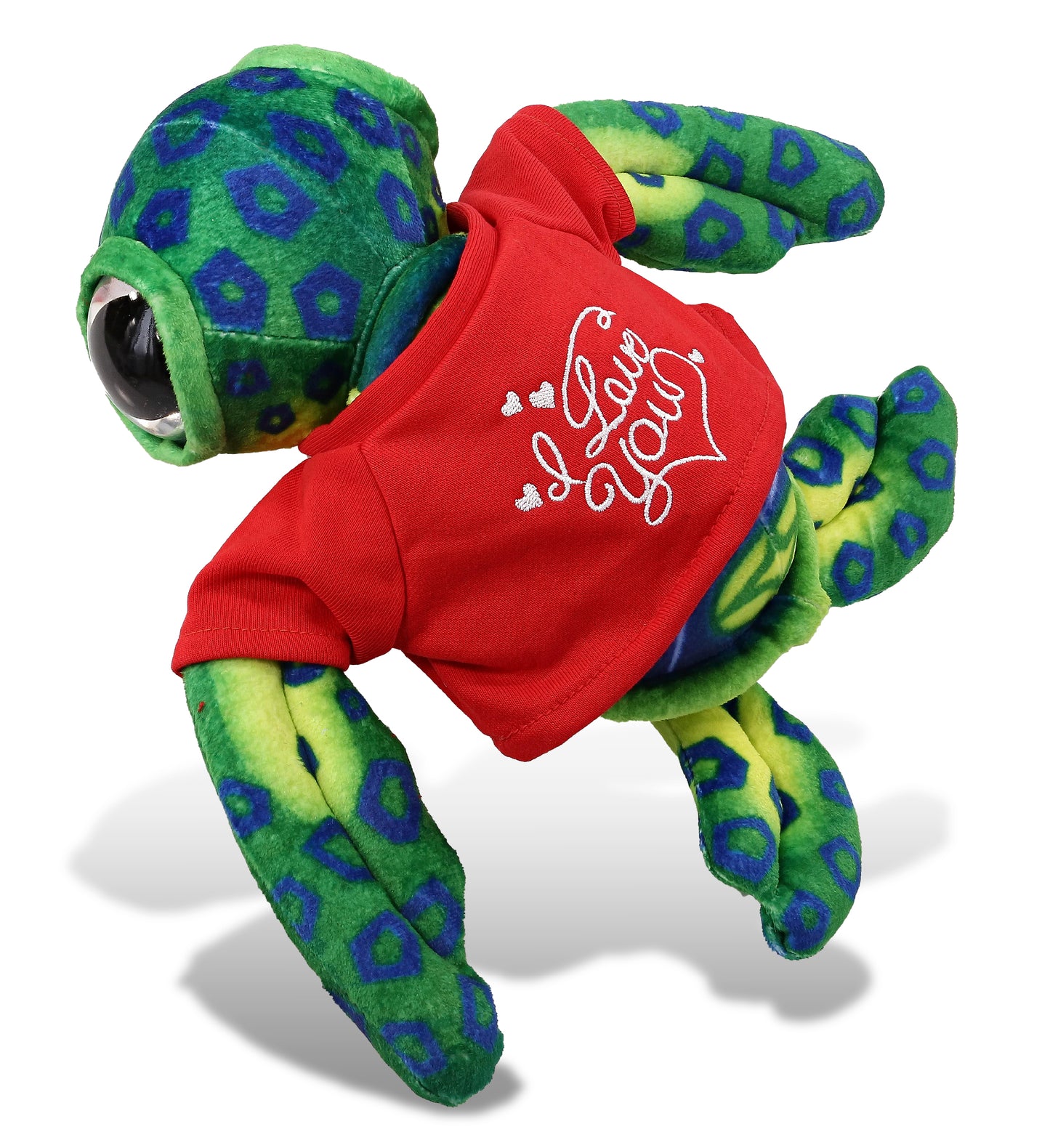 PLUSH I LOVE YOU RED SHIRT- WILD COLLECTION PLUSH - GREEN SEA TURTLE 10"