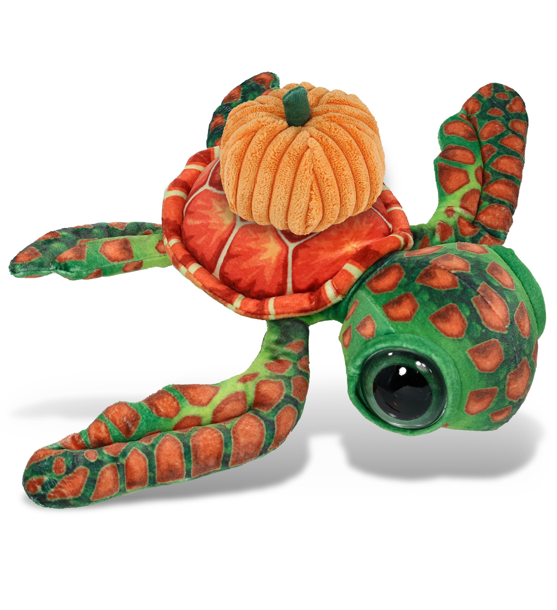 PLUSH PUMPKIN - WILD COLLECTION PLUSH - ORANGE SEA TURTLE 10"