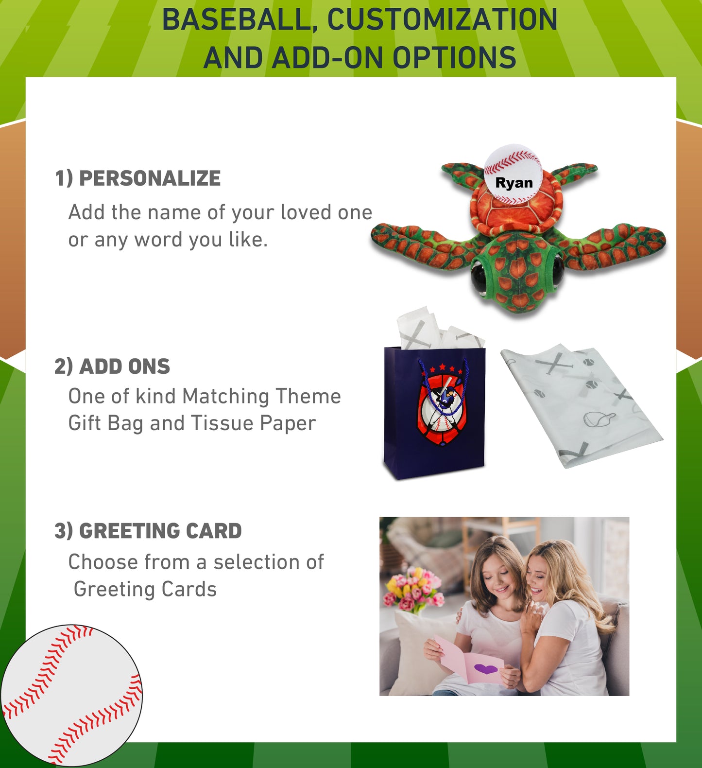 WILD COLLECTION PLUSH - ORANGE SEA TURTLE 10" WITH BASEBALL PLUSH