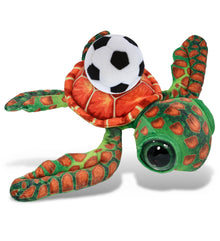 WILD COLLECTION PLUSH - ORANGE SEA TURTLE 10" WITH SOCCER PLUSH