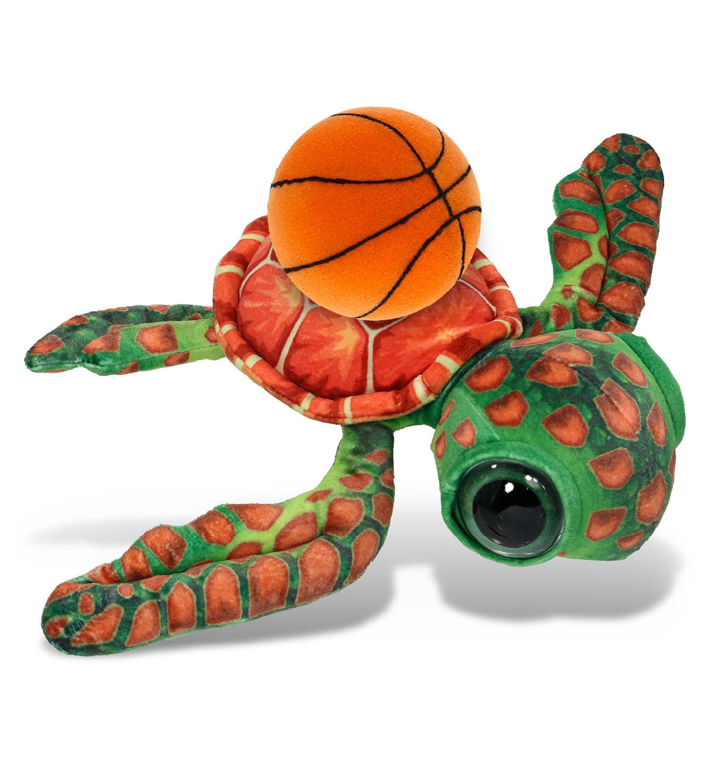 WILD COLLECTION PLUSH - ORANGE SEA TURTLE 10" WITH BASKETBALL PLUSH