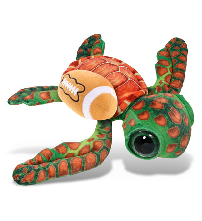 WILD COLLECTION PLUSH - ORANGE SEA TURTLE 10" WITH FOOTBALL PLUSH