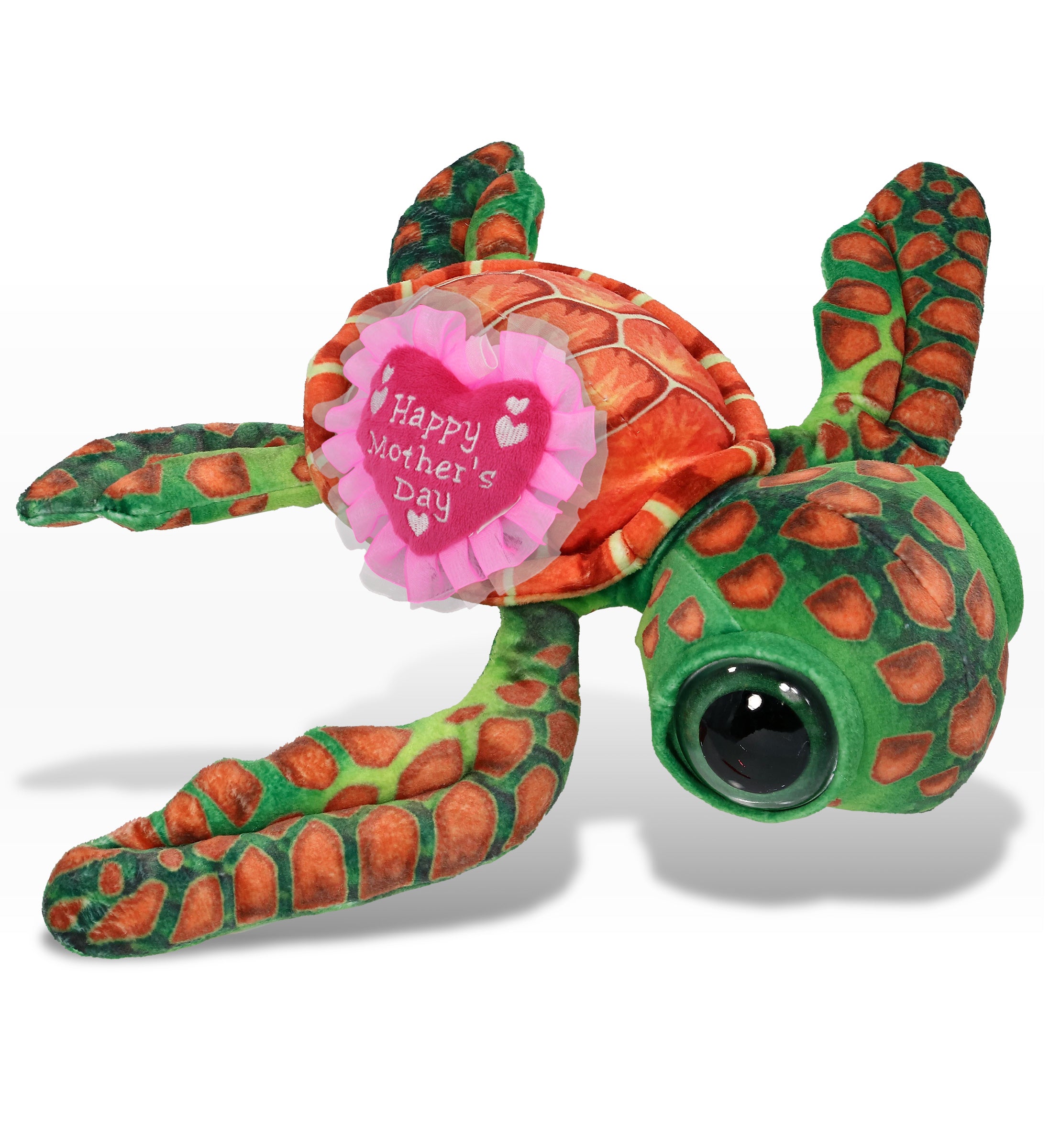 PLUSH MOTHERS DAY HEART - WILD COLLECTION PLUSH - ORANGE SEA TURTLE 10"