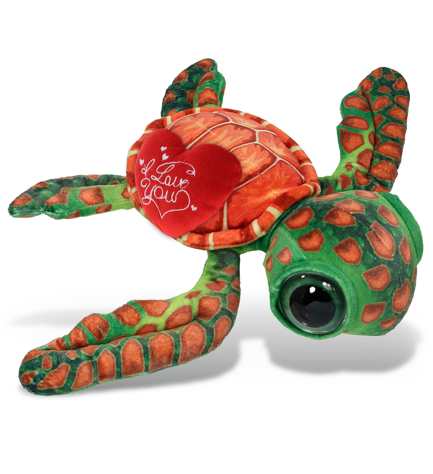 PLUSH I LOVE YOU RED HEART - WILD COLLECTION PLUSH - ORANGE SEA TURTLE 10"