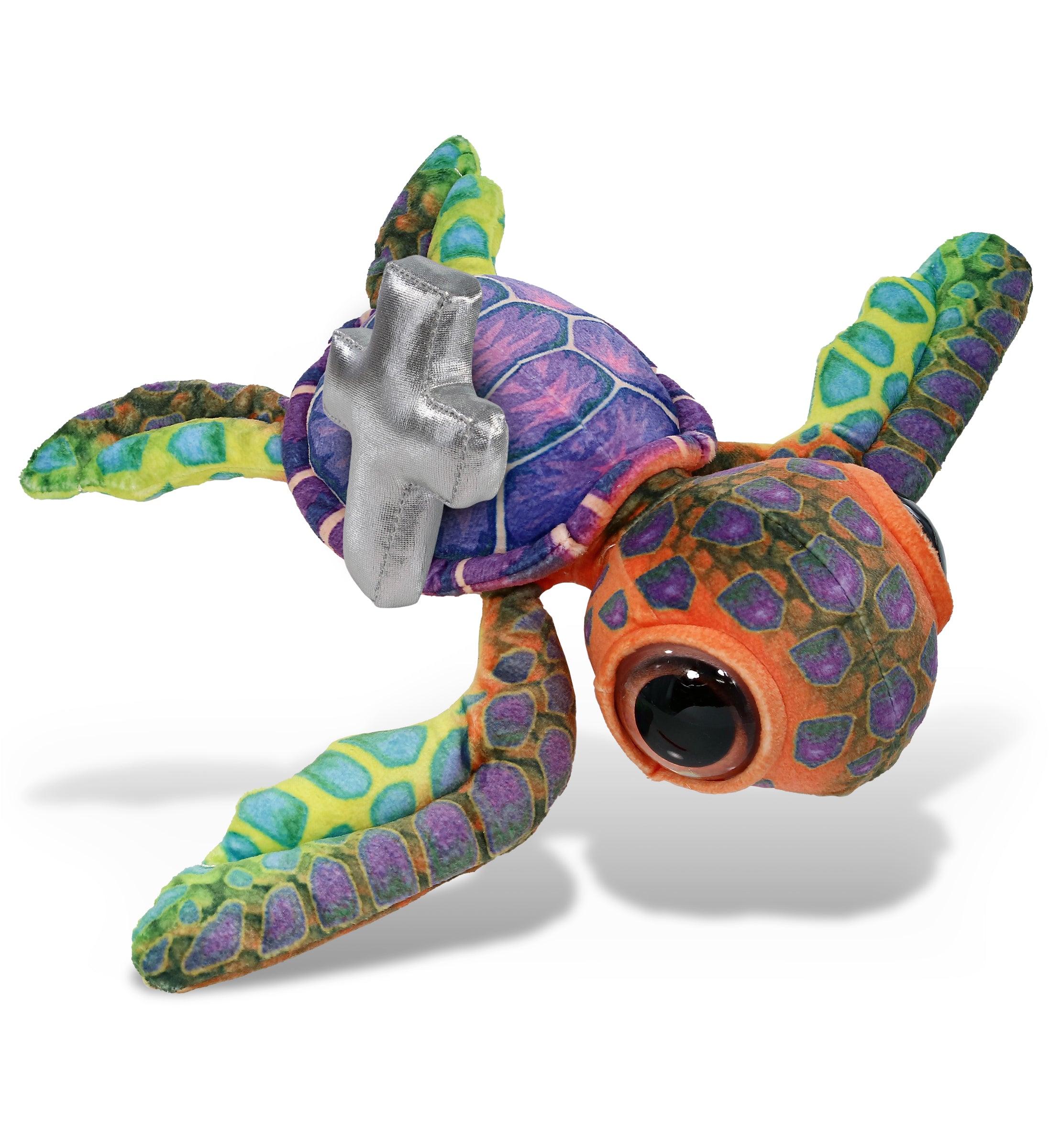 PLUSH CROSS - WILD COLLECTION PLUSH - COLORFUL SEA TURTLE 10"