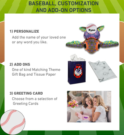 WILD COLLECTION PLUSH - COLORFUL SEA TURTLE 10" WITH BASEBALL PLUSH