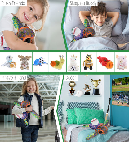 WILD COLLECTION PLUSH - COLORFUL SEA TURTLE 10" WITH BASEBALL PLUSH