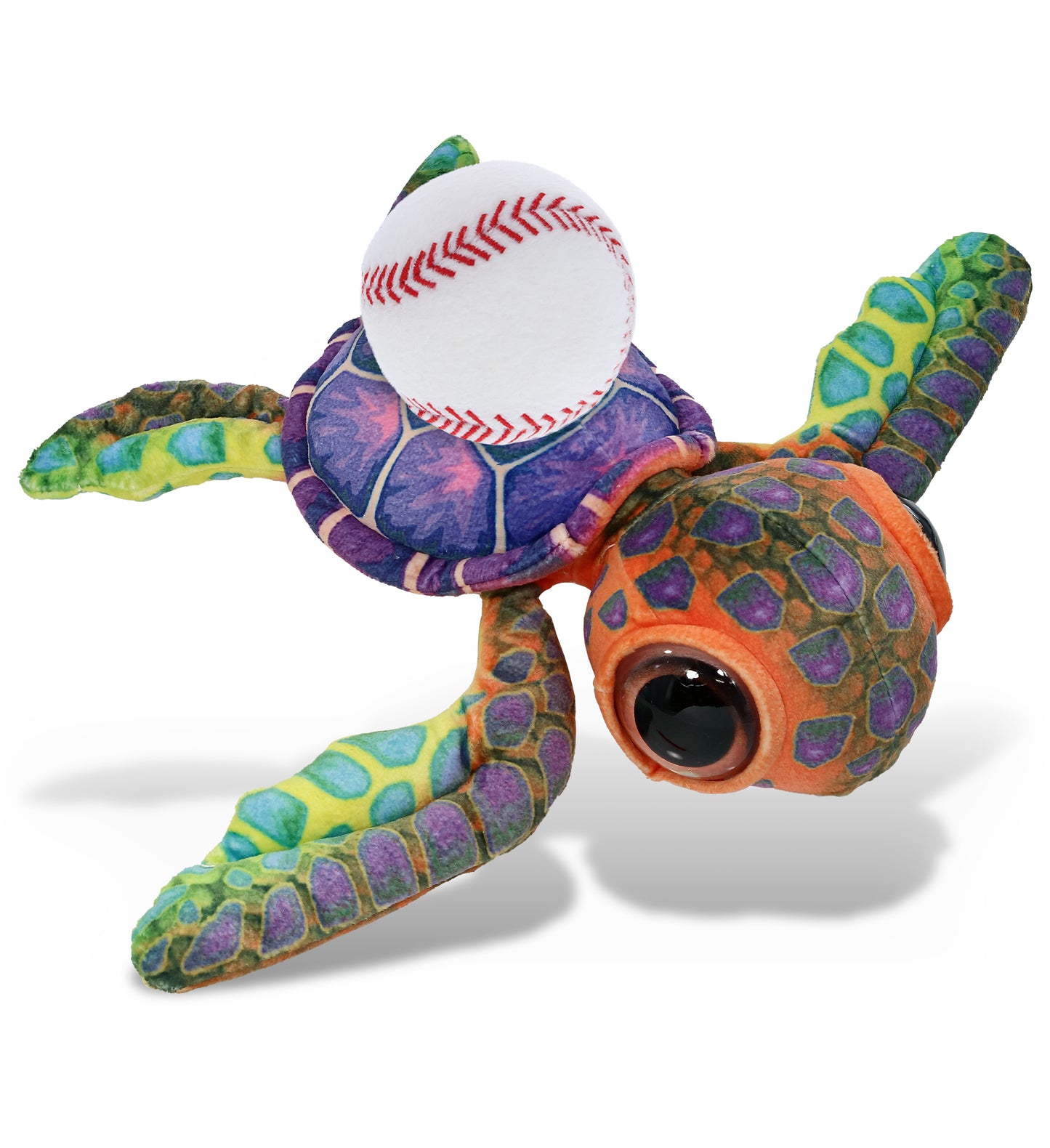 WILD COLLECTION PLUSH - COLORFUL SEA TURTLE 10" WITH BASEBALL PLUSH