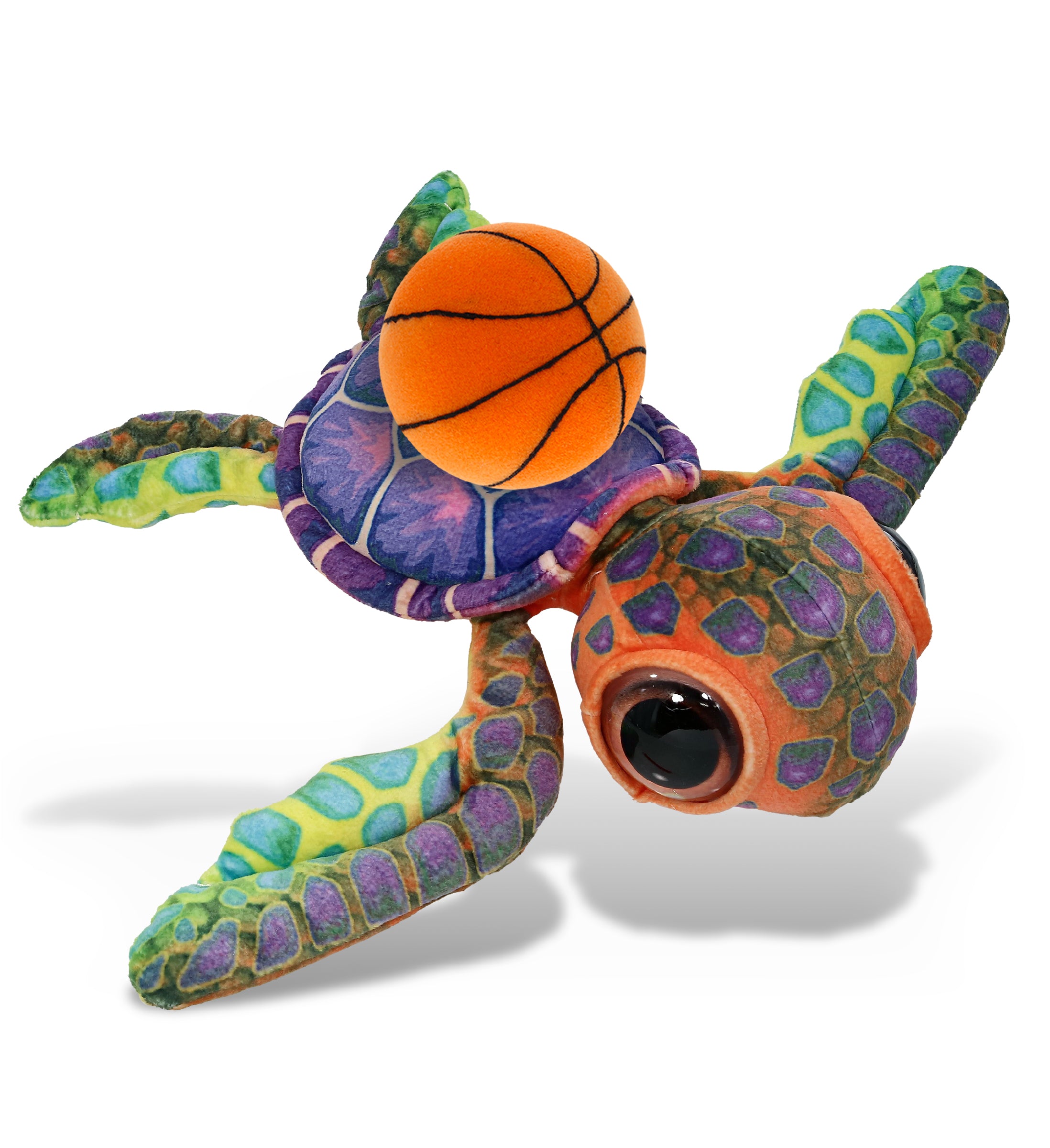 WILD COLLECTION PLUSH - COLORFUL SEA TURTLE 10" WITH BASKETBALL PLUSH