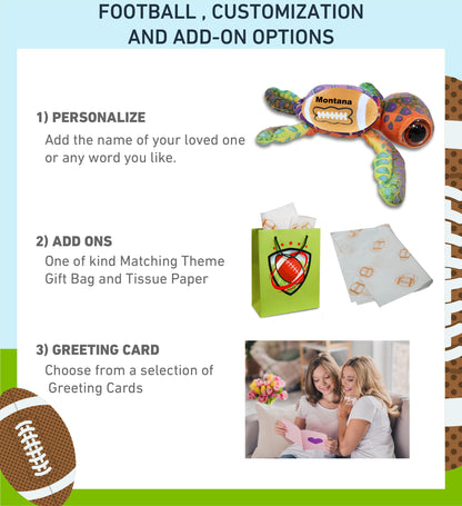 WILD COLLECTION PLUSH - COLORFUL SEA TURTLE 10" WITH FOOTBALL PLUSH