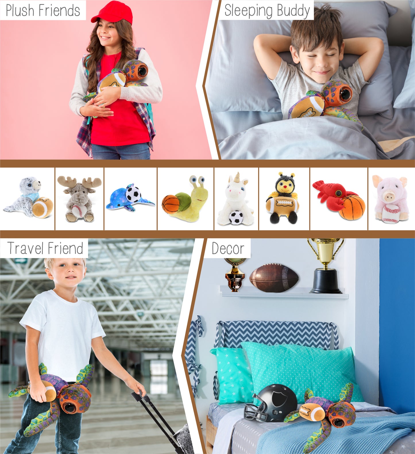 WILD COLLECTION PLUSH - COLORFUL SEA TURTLE 10" WITH FOOTBALL PLUSH