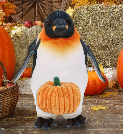 WILD COLLECTION PLUSH - PENGUIN 9" WITH PUMPKIN PLUSH
