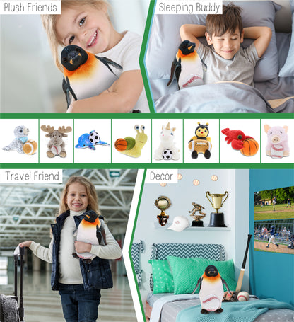 WILD COLLECTION PLUSH - PENGUIN 9" WITH BASEBALL PLUSH