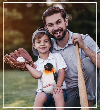WILD COLLECTION PLUSH - PENGUIN 9" WITH BASEBALL PLUSH