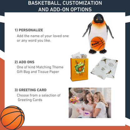 WILD COLLECTION PLUSH - PENGUIN 9" WITH BASKETBALL PLUSH