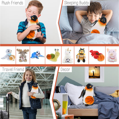 WILD COLLECTION PLUSH - PENGUIN 9" WITH BASKETBALL PLUSH