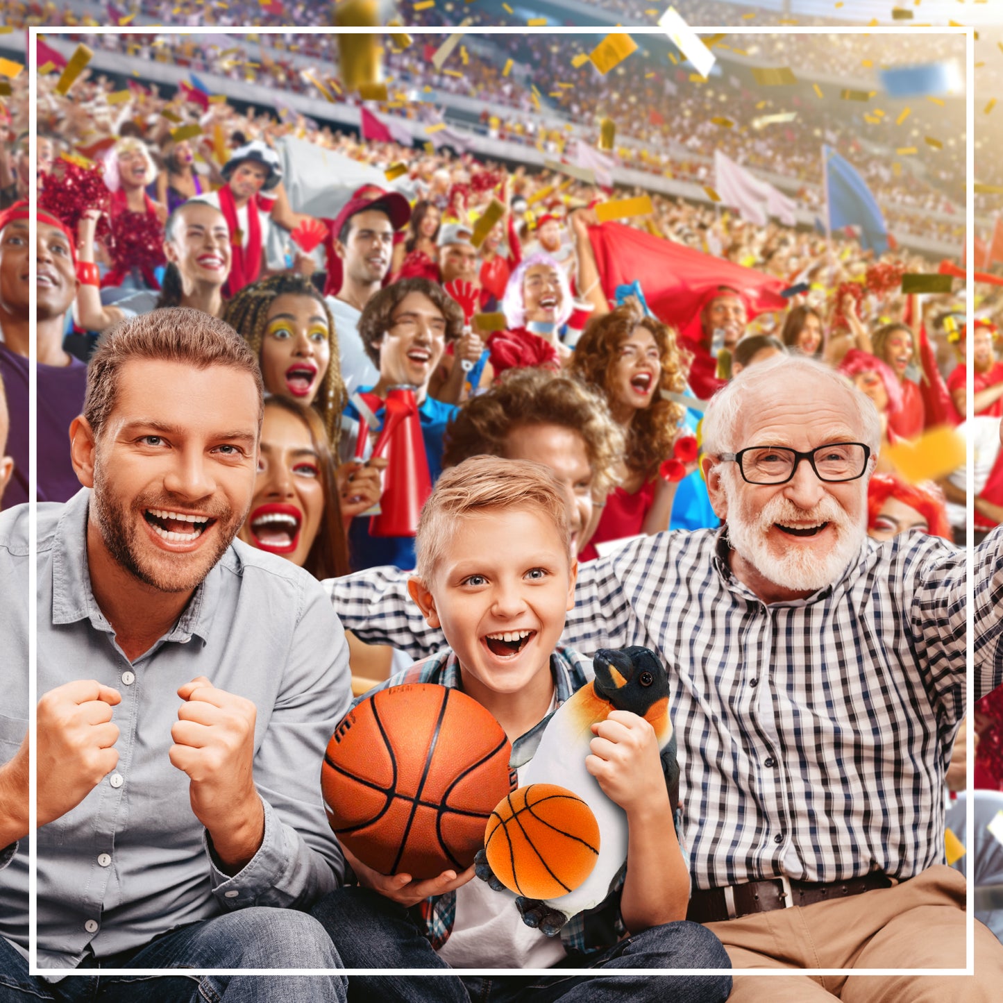 WILD COLLECTION PLUSH - PENGUIN 9" WITH BASKETBALL PLUSH