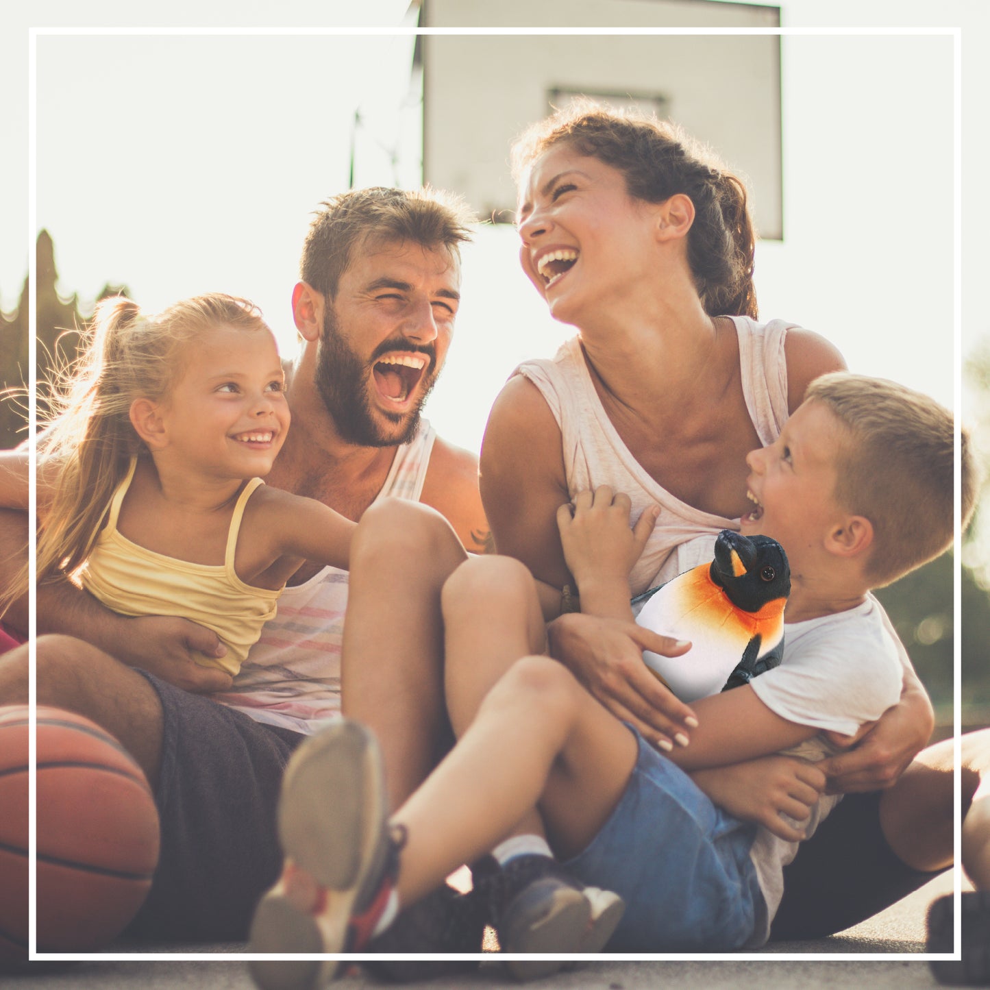 WILD COLLECTION PLUSH - PENGUIN 9" WITH BASKETBALL PLUSH