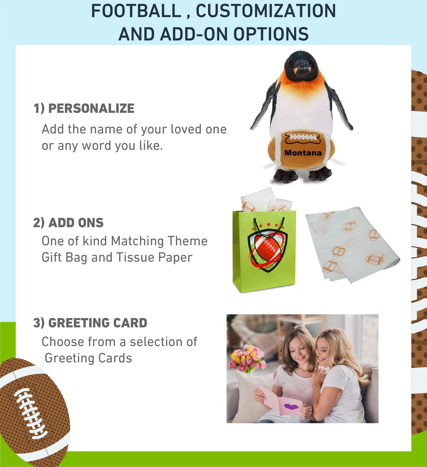 WILD COLLECTION PLUSH - PENGUIN 9" WITH FOOTBALL PLUSH