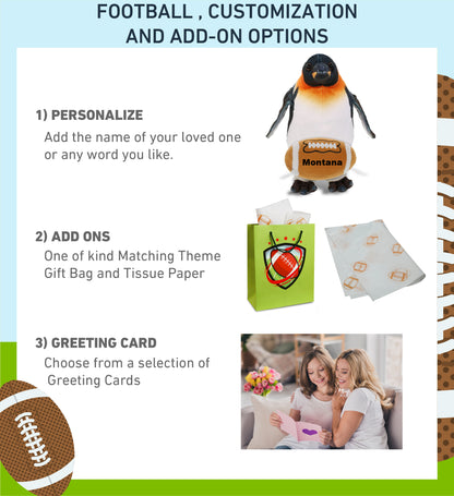 WILD COLLECTION PLUSH - PENGUIN 9" WITH FOOTBALL PLUSH