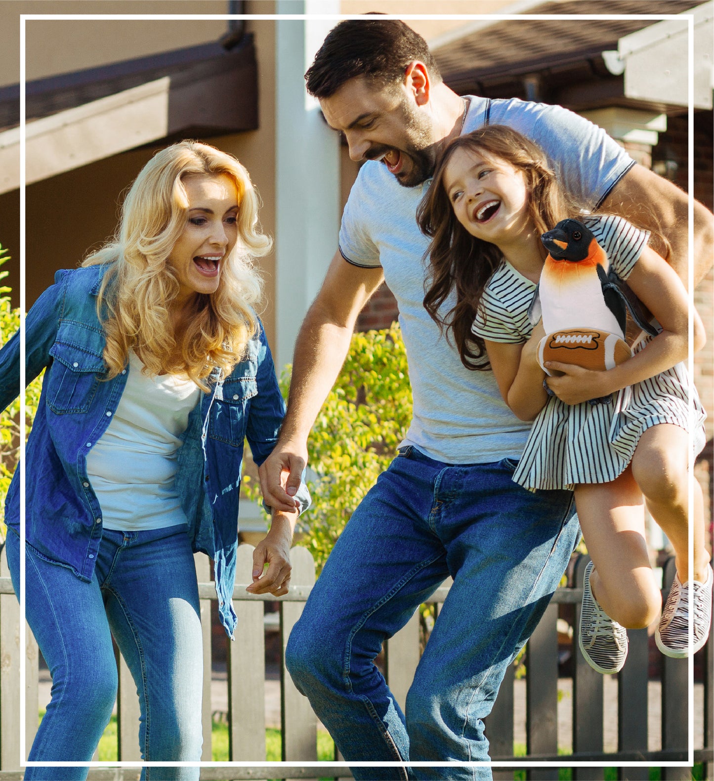 WILD COLLECTION PLUSH - PENGUIN 9" WITH FOOTBALL PLUSH