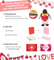 PLUSH I LOVE YOU RED HEART - WILD COLLECTION PLUSH - PENGUIN 9"