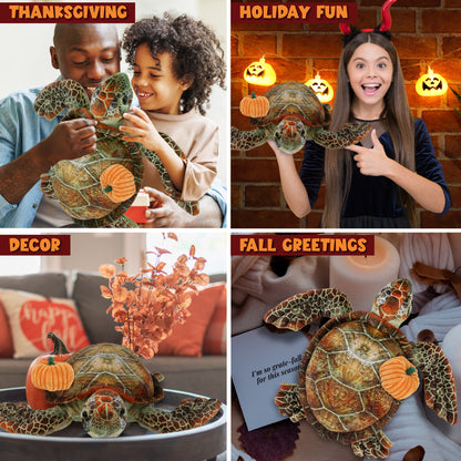 WILD COLLECTION PLUSH - SEA TURTLE 14" WITH PUMPKIN PLUSH