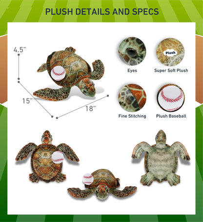 WILD COLLECTION PLUSH - SEA TURTLE 14" WITH BASEBALL PLUSH