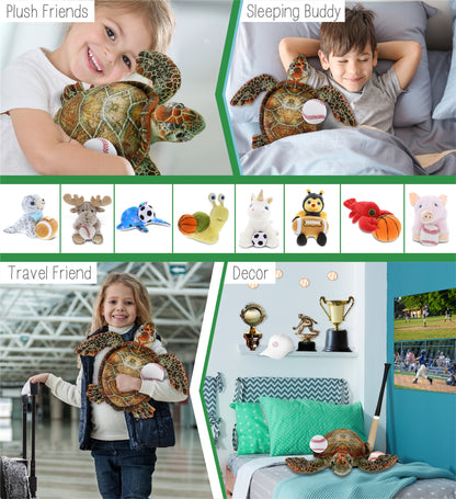 WILD COLLECTION PLUSH - SEA TURTLE 14" WITH BASEBALL PLUSH