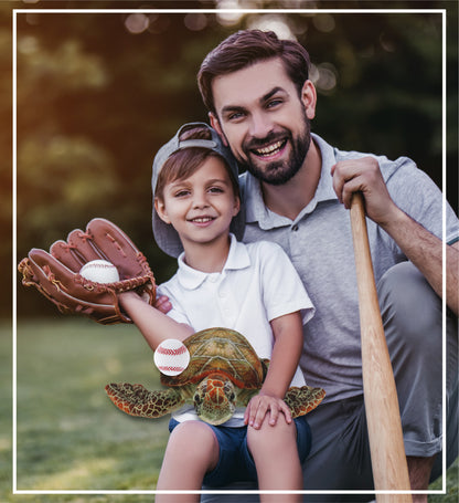 WILD COLLECTION PLUSH - SEA TURTLE 14" WITH BASEBALL PLUSH