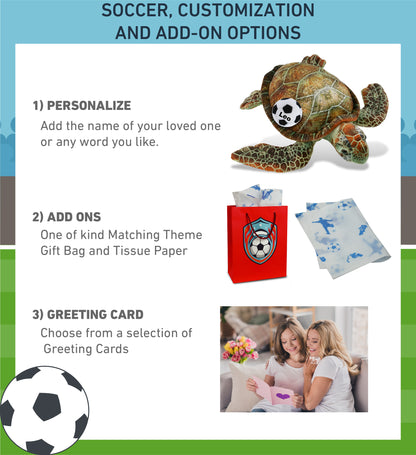 WILD COLLECTION PLUSH - SEA TURTLE 14" WITH SOCCER PLUSH