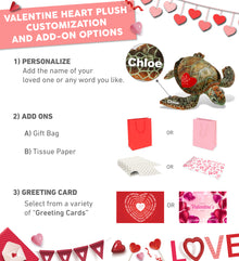 PLUSH I LOVE YOU RED HEART - WILD COLLECTION PLUSH - SEA TURTLE 14"
