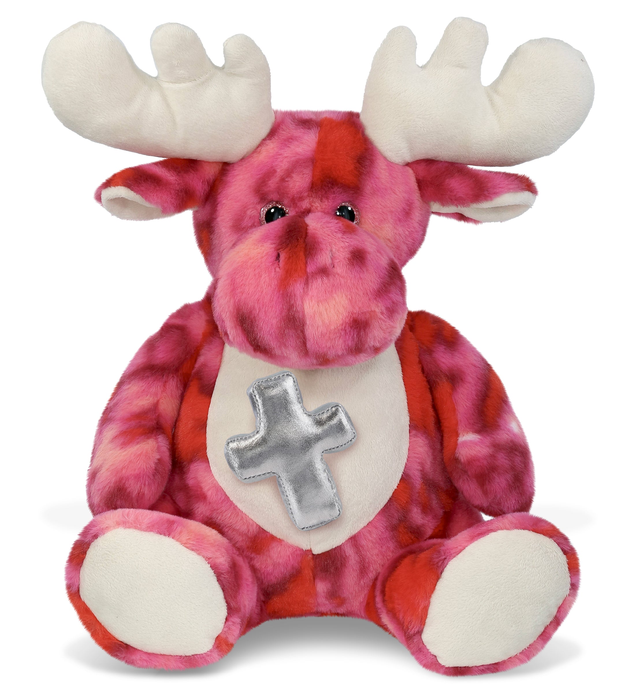 PLUSH CROSS - SUPER-SOFT PLUSH - PINK TIE-DYE MOOSE XL 17"