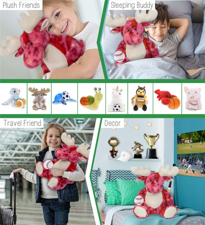 SUPER-SOFT PLUSH - PINK TIE-DYE MOOSE XL 17" with Baseball Plush