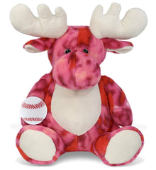 SUPER-SOFT PLUSH - PINK TIE-DYE MOOSE XL 17" with Baseball Plush