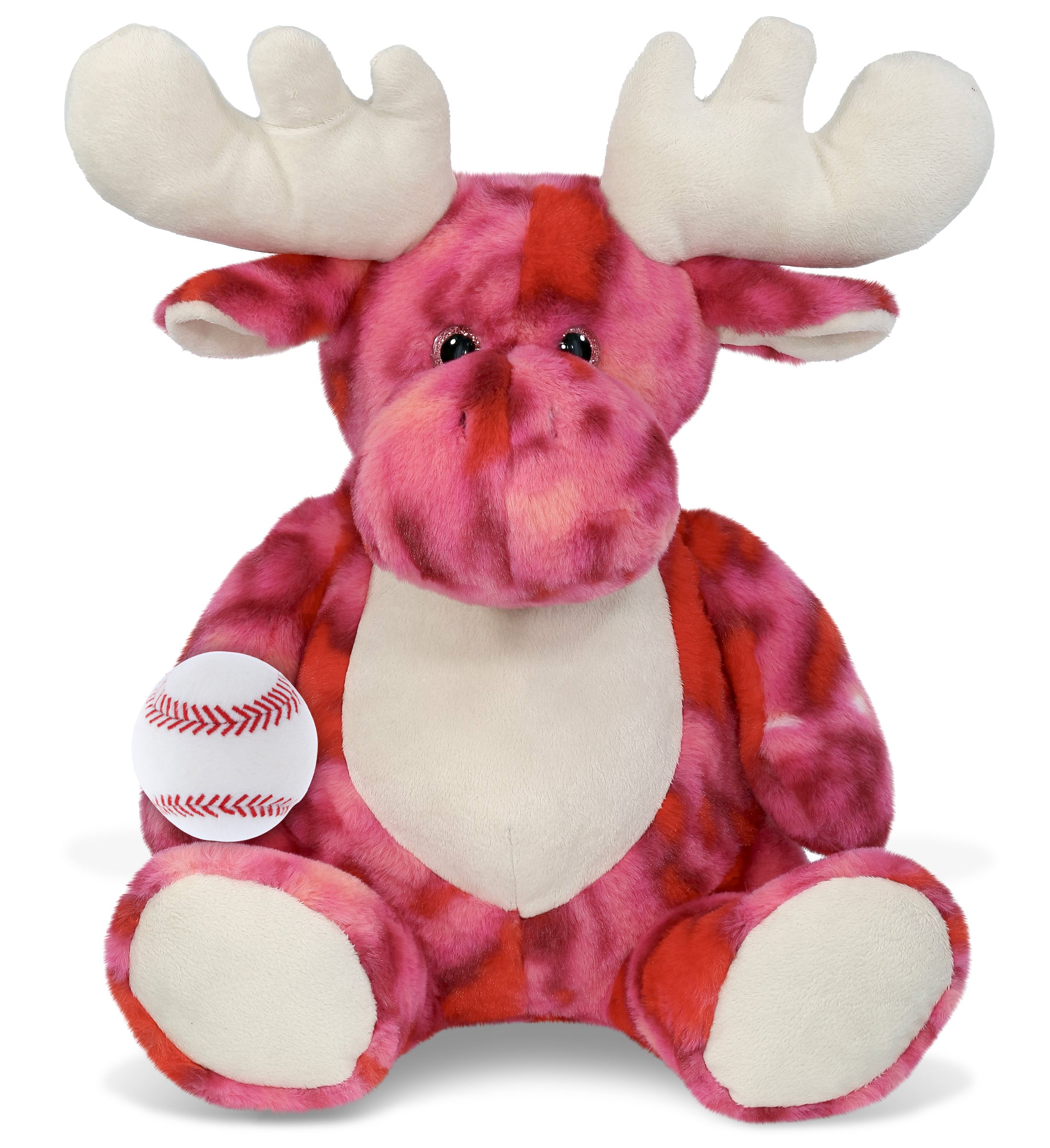 SUPER-SOFT PLUSH - PINK TIE-DYE MOOSE XL 17" with Baseball Plush