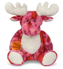 SUPER-SOFT PLUSH - PINK TIE-DYE MOOSE XL 17" with Basketball Plush