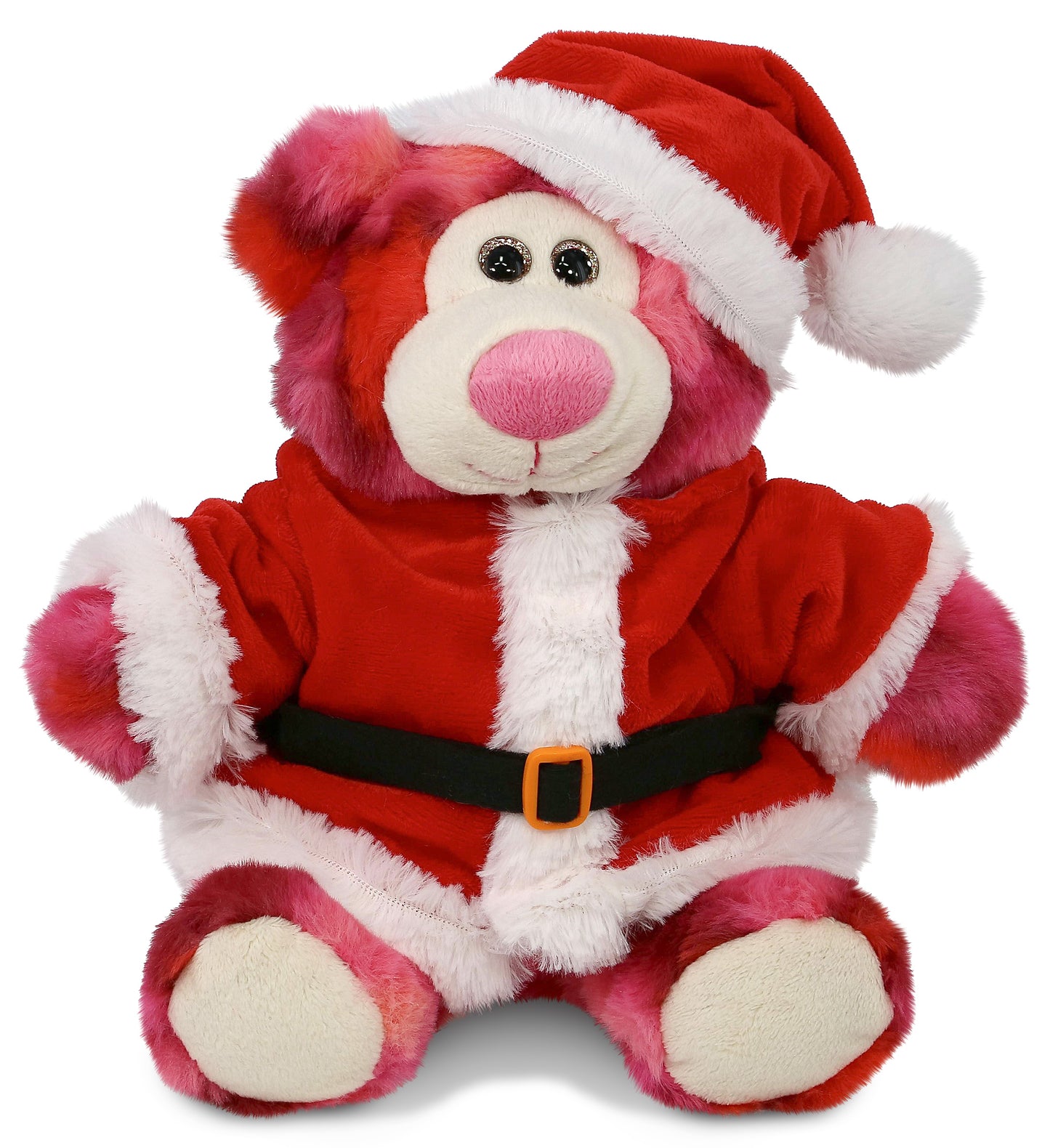 PLUSH SANTA - SUPER-SOFT PLUSH - PINK TIE-DYE BEAR 9"