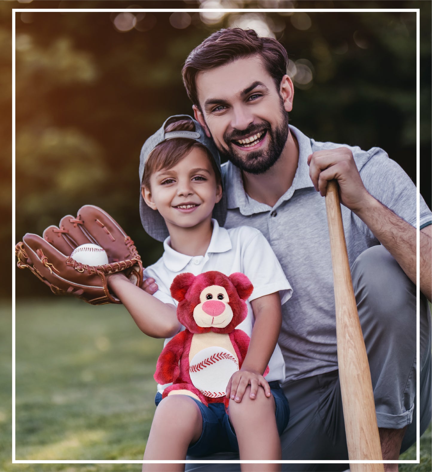 SUPER-SOFT PLUSH - PINK TIE-DYE BEAR 9" WITH BASEBALL PLUSH