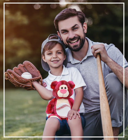 SUPER-SOFT PLUSH - PINK TIE-DYE BEAR 9" WITH BASEBALL PLUSH