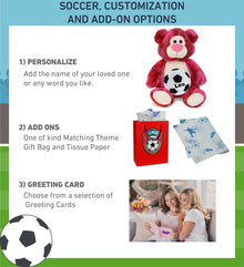 SUPER-SOFT PLUSH - PINK TIE-DYE BEAR 9" WITH SOCCER PLUSH