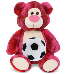 SUPER-SOFT PLUSH - PINK TIE-DYE BEAR 9" WITH SOCCER PLUSH