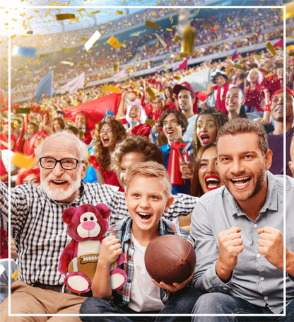 SUPER-SOFT PLUSH - PINK TIE-DYE BEAR 9" WITH FOOTBALL PLUSH