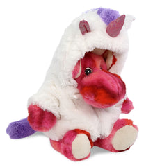 SUPER-SOFT PLUSH - PINK TIE-DYE MOOSE 9" WITH UNICORN DRESS UP