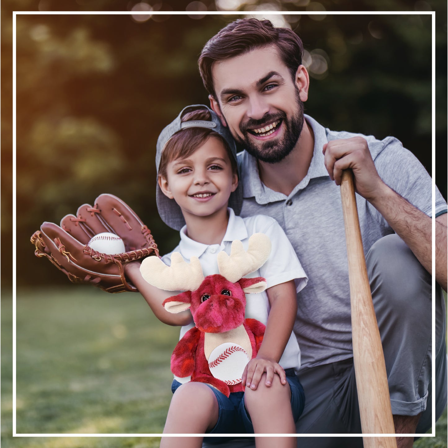 SUPER-SOFT PLUSH - PINK TIE-DYE MOOSE 9" WITH BASEBALL PLUSH