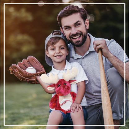 SUPER-SOFT PLUSH - PINK TIE-DYE MOOSE 9" WITH BASEBALL PLUSH