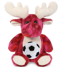 SUPER-SOFT PLUSH - PINK TIE-DYE MOOSE 9" WITH SOCCER PLUSH