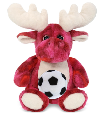 SUPER-SOFT PLUSH - PINK TIE-DYE MOOSE 9" WITH SOCCER PLUSH