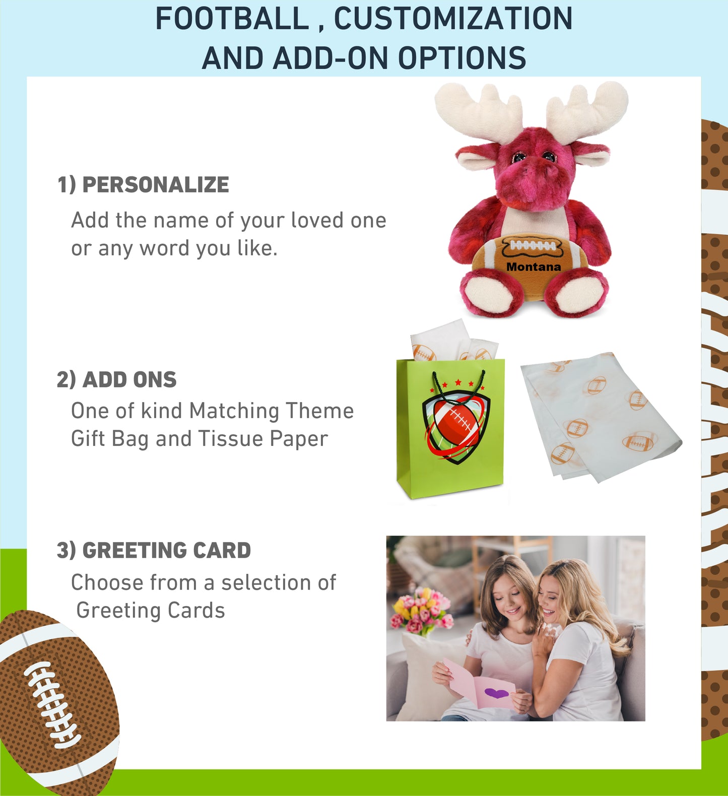 SUPER-SOFT PLUSH - PINK TIE-DYE MOOSE 9" WITH FOOTBALL PLUSH